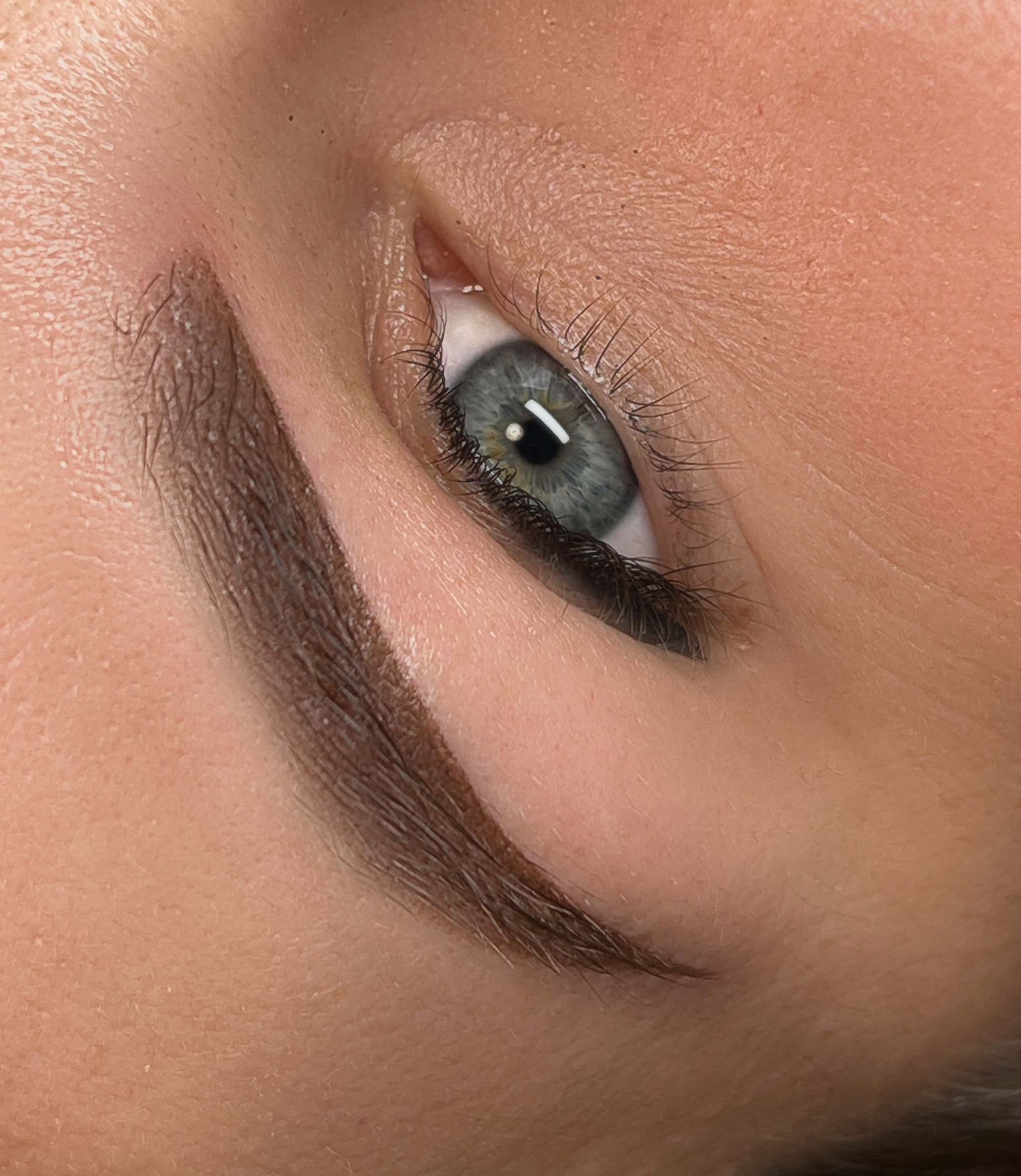 Powder Brows Ergebnis Bochum - Nahaufnahme natürliche Augenbrauen von Agnes Nosal